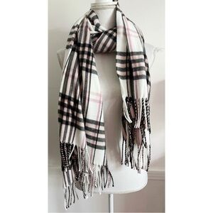 L’Accessorio Italiano • Pink Black White Plaid Scarf